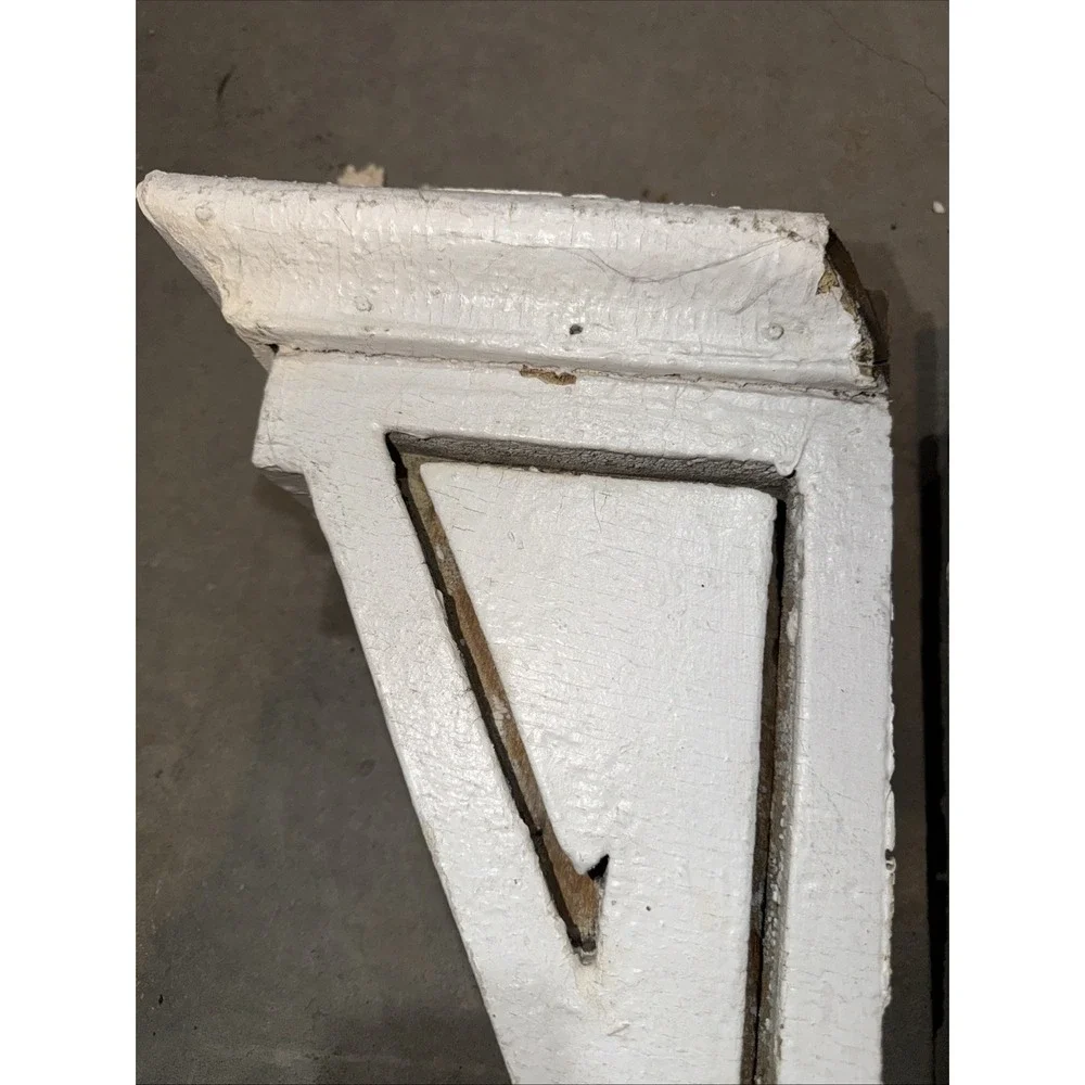 Pair Of 25in antique White wooden‎ corbels Vintage